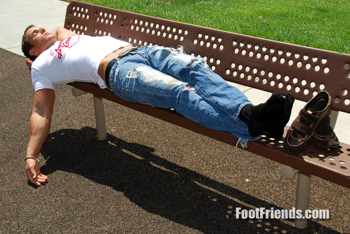 Cute slim amateur guy in socks